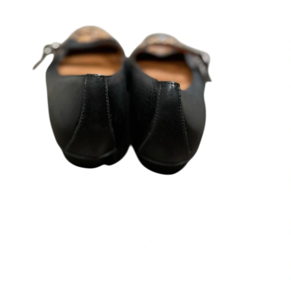 Nurture by Lamaze Black Floral Embroidered Mary Jane Flats